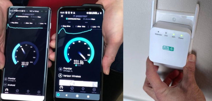 ExtendTecc Wi-Fi Booster plugged in socket